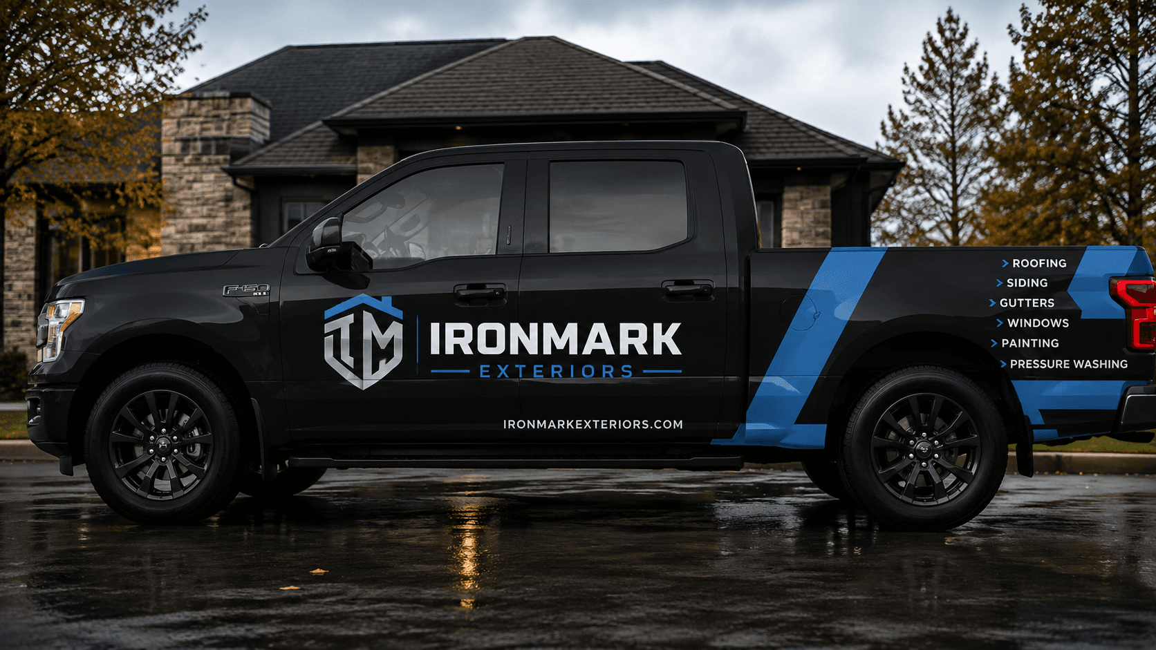 Ironmark Exteriors branded truck
